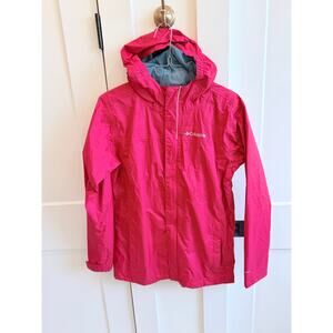 Boys Columbia Rain Jacket Red Size L 14/16